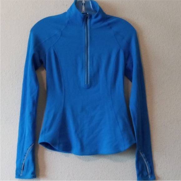 Lululemon U-Turn Half Zip Pullover Track Jacket Silver in Beaming Blue - Picture 5 of 13